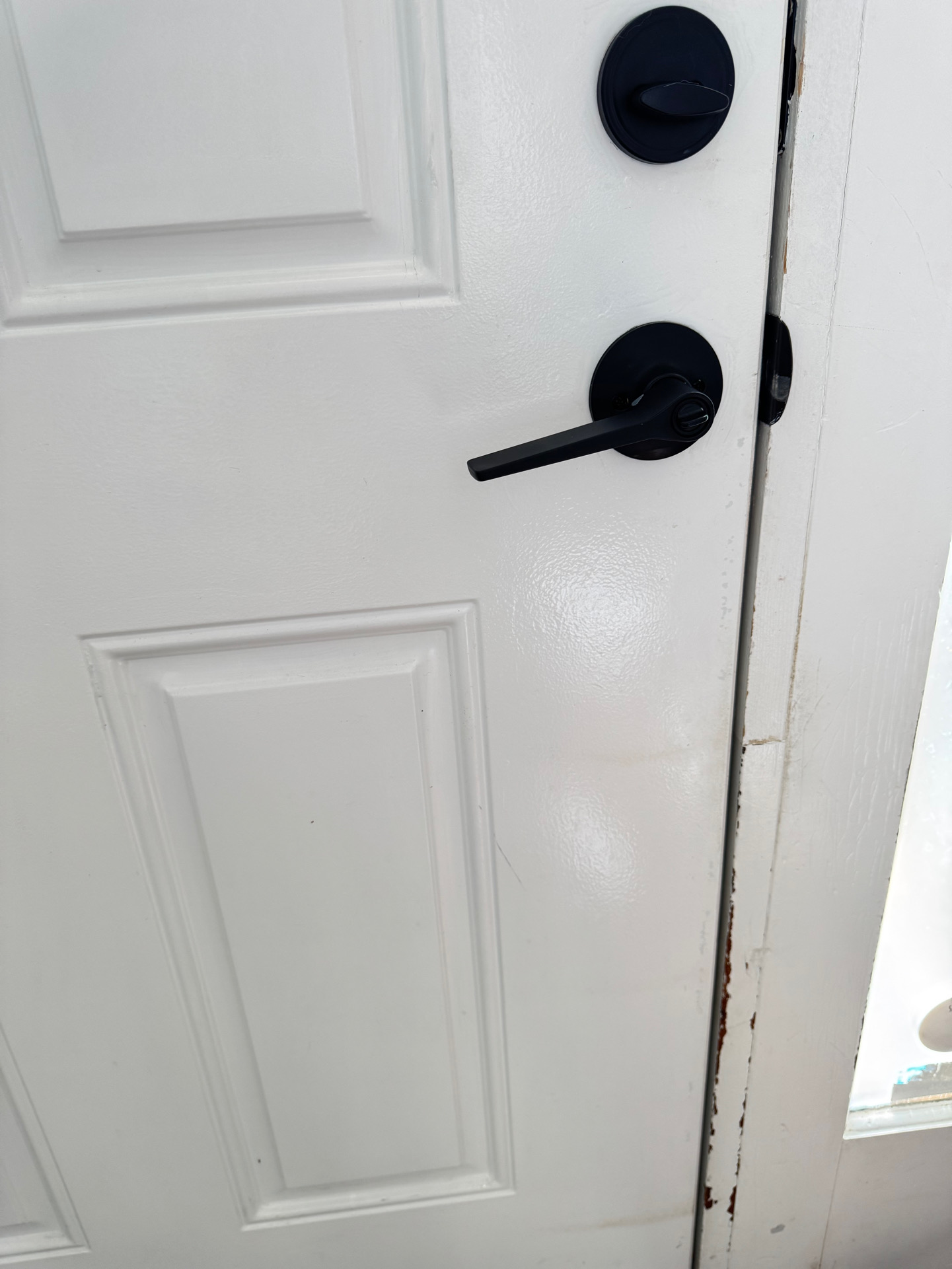 Door and frame before cleaning